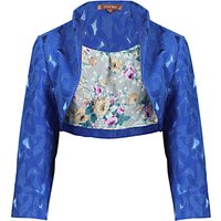 Jolie Moi Textured Bolero Jacket, Royal Blue