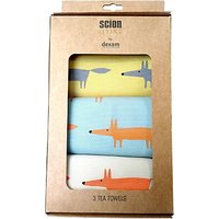 Scion Mr Fox Tea Towel Gift Box, Assorted, Pack Of 3