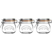 Kilner 500ml Glass Clip Top Storage Jar Set Of 3