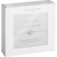 Katie Loxton Cubic Zirconia Happy Birthday Bracelet, Silver