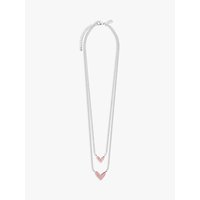 Joma Love Life Layered Heart Necklace, Silver/Rose Gold