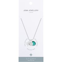 Joma Enlighten Star And Crystal Pendant Necklace, Silver/Green