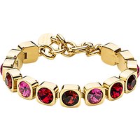 Dyrberg/Kern Swarovski Crystals Tennis Bracelet, Gold/Red