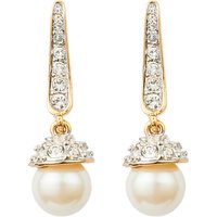 Susan Caplan Vintage 1980s 22ct Gold Plated Faux Pearl And Swarovski Crystal Drop Earrings, Gold
