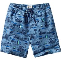 Fat Face Resort Boys' Boardie Swim Shorts, Blue