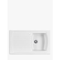 Clearwater Sonnet Inset Single Bowl Ceramic Kitchen Sink, White