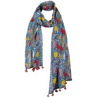 Fat Face Children's Woodland Square Scarf, Blue