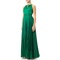 Adrianna Papell Satin Chiffon Halter Lace Gown, Emerald