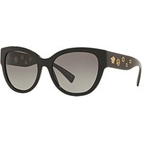Versace VE4314 Embellished Cat's Eye Sunglasses, Black/Grey Gradient