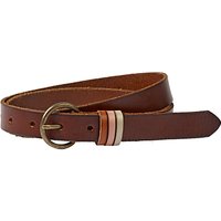 Fat Face Keeper Leather Belt, Chocolate