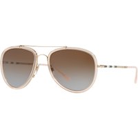 Burberry BE3090Q Aviator Sunglasses, Pink/Brown