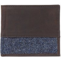 John Lewis Moon Wool Leather Wallet, Brown/Blue