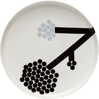 Marimekko Hortensie Dinner Plate, White/Black, 25cm