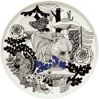 Marimekko Veljekset Side Plate, White/Black/Blue, 20cm