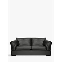 John Lewis Java Leather Medium 2 Seater Sofa, Dark Leg, Winchester Anthracite Grey