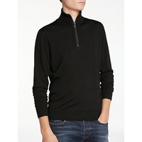PS By Paul Smith Half Zip Merino With Tipping Jumper, Black
