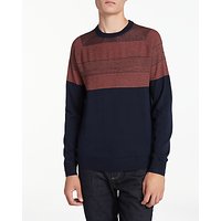 PS By Paul Smith Two Contrast Stitch Crew Merino Jumper, Navy