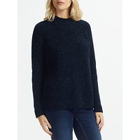Great Plains Speckle Knit Polo Neck Jumper, Classic Navy Speckle