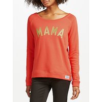 Selfish Mother Mama Scoop Neck Sweatshirt, Coral/Gold