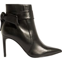 Karen Millen The Essentials Tie Detail Stiletto Heeled Ankle Boots, Black