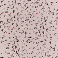 Indigo Fabrics Small Birds Flying Fabric, Pink