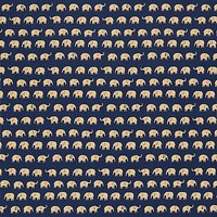 John Louden Elephant Fabric, Navy