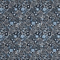 Dashwood Studio Ombre Flower Print Fabric, Blue/White