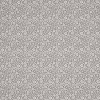 John Louden Floral Swirls Tile Print Fabric, Grey