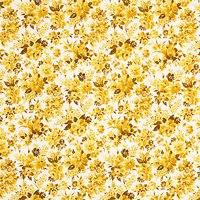 Sevenberry Watercolour Flower Print Fabric, Yellow