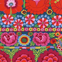 Freespirit Embroidered Flower Border Print Fabric