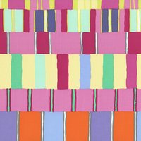 Freespirit Layered Stripes Print Fabric, Pink/Multi