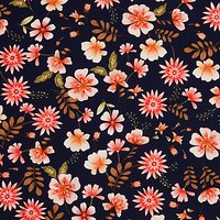 Oddies Textiles Flower Print Fabric, Pink/Navy