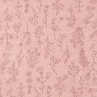Kokka Floral Stem Outline Print Fabric, Pink