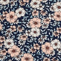 Oddies Textiles Floral Print Fabric, Blue/Light Pink