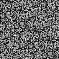 Rose & Hubble Flower Stencil Fabric, Black