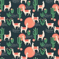 Freespirit Lingering Llamas Sedon Print Fabric, Green