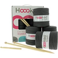 Hooked Crochet And Knit Your Own Pouf Kit, Anthracite