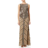 Adrianna Papell Long Beaded Dress, Antique Copper