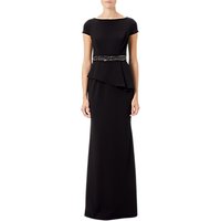 Adrianna Papell Short Sleeve Long Dress, Black