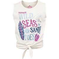 Fat Face Girls' Wild Seas Knot T-Shirt, Ecru