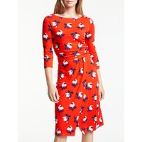 Boden Lottie Ruched Jersey Dress, Post Box Red