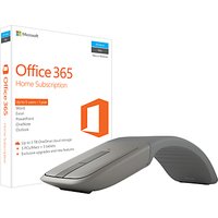 Microsoft Office 365 Home Premium, 5 PCs/Macs + Tablet, One-Year Subscription, With Microsoft Arc Touch Bluetooth Mouse Bundle