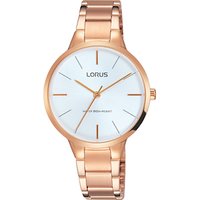 Lorus RRS96VX9 Women's Bracelet Strap Watch, Rose Gold/White