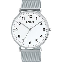 Lorus RH817CX9 Men's Mesh Bracelet Strap, Silver/White