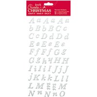 Docrafts Christmas Thicker Stickers Alphabet, Silver Glitter