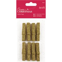 Docrafts Glitter Pegs, Pack Of 8, Gold