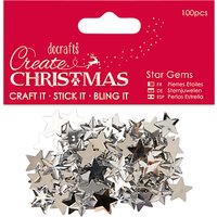 Docrafts Star Gems, Pack Of 100, Silver