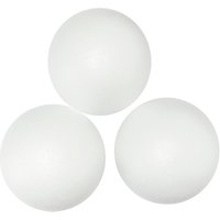 Habico Polystyrene Balls 8cm, Pack Of 3, White