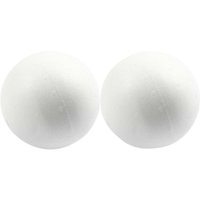 Habico Polystyrene Balls 12cm, Pack Of 2, White