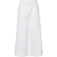 Winser London Cotton Twill Cropped Wide Leg Trousers, White